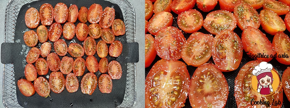 pomodorini confit nella friggitrice ad aria